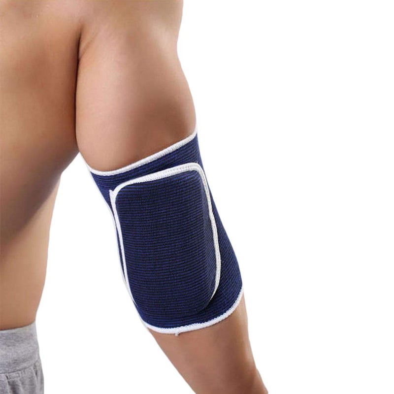 YCYU Workouty 1 Pair Compression Elbow Pads Arm Brace Support Fitness Arm Knee Protector Volleyball Basketball Breathable Elbow Wraps (Blue) - Image 2